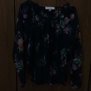 Navy blue floral shirt